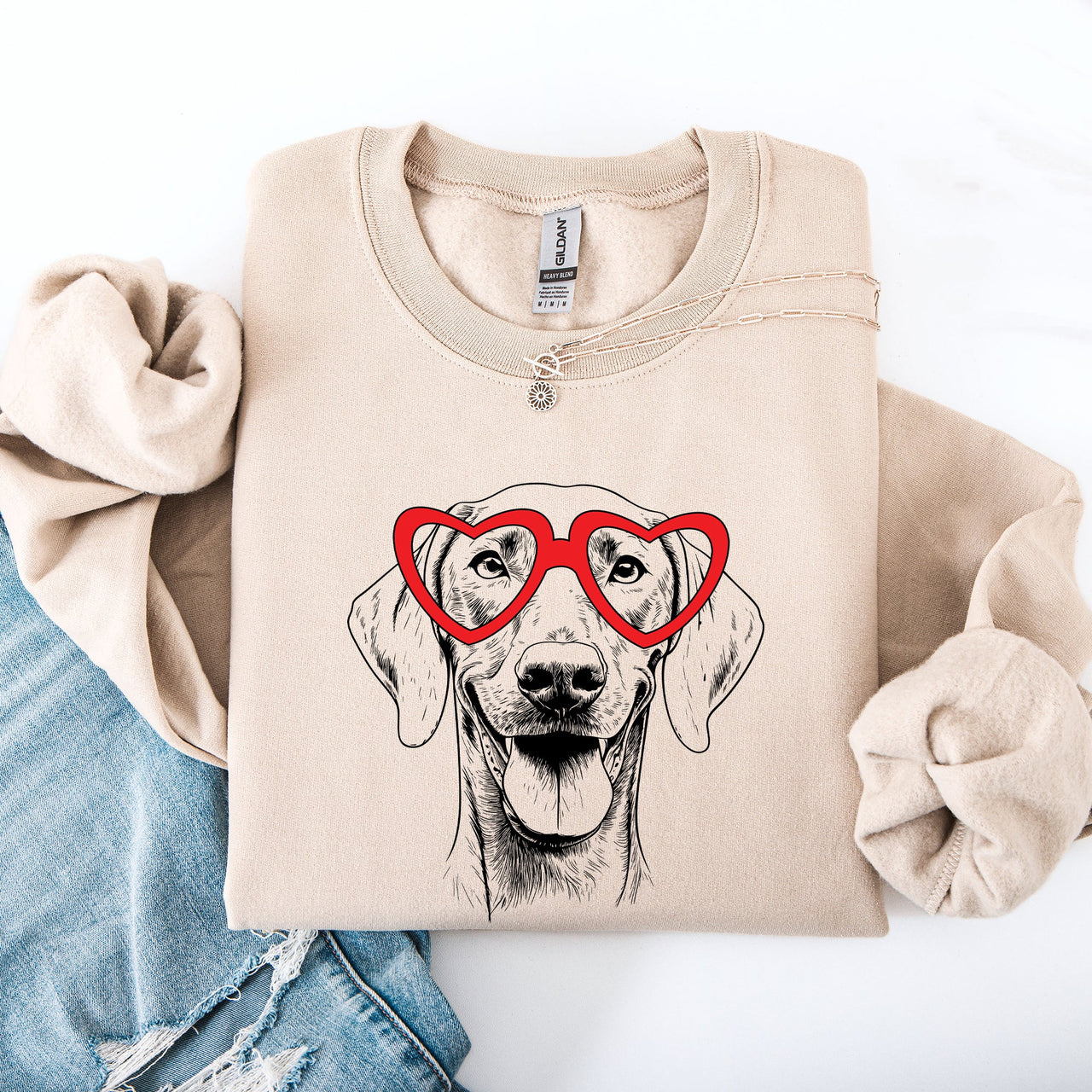 Weimaraner Valentine Graphic For Dog Breed Lovers And Pet Parents Celebrate Loyal Companions Sweatshirt