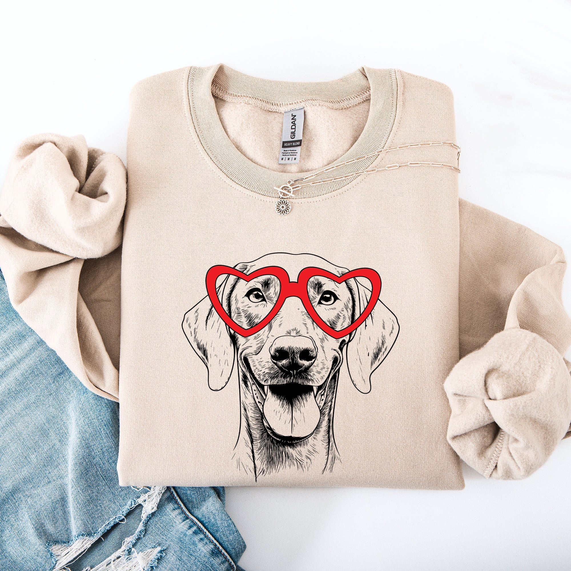 Weimaraner Valentine Graphic For Dog Breed Lovers And Pet Parents Celebrate Loyal Companions Sweatshirt