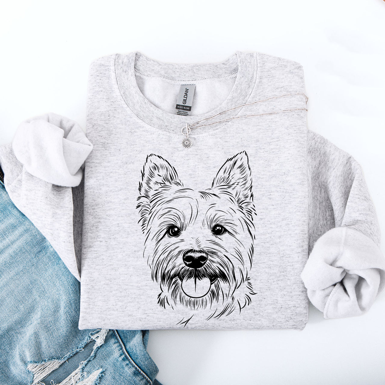 Westie West Highland White Terrier Dog Breed Pet Lover Illustration Graphic Art Sweatshirt