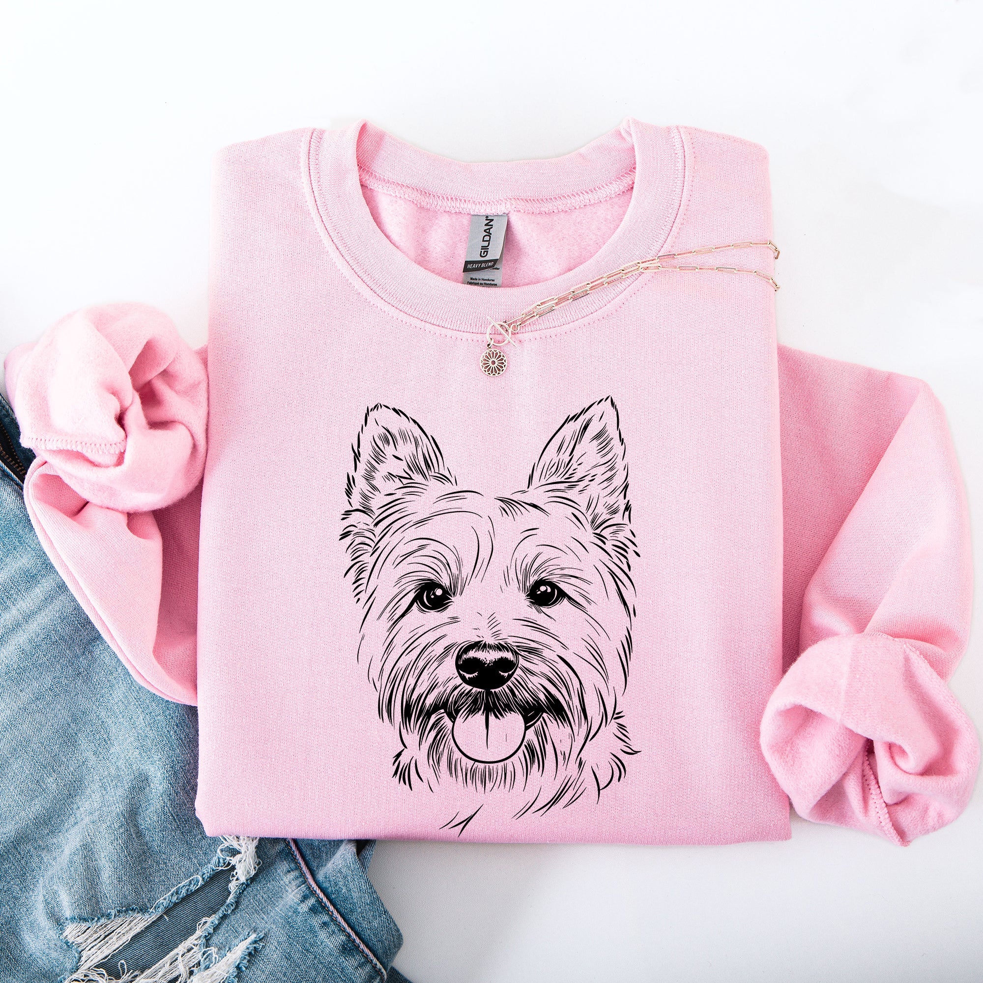 Westie West Highland White Terrier Dog Breed Pet Lover Illustration Graphic Art Sweatshirt