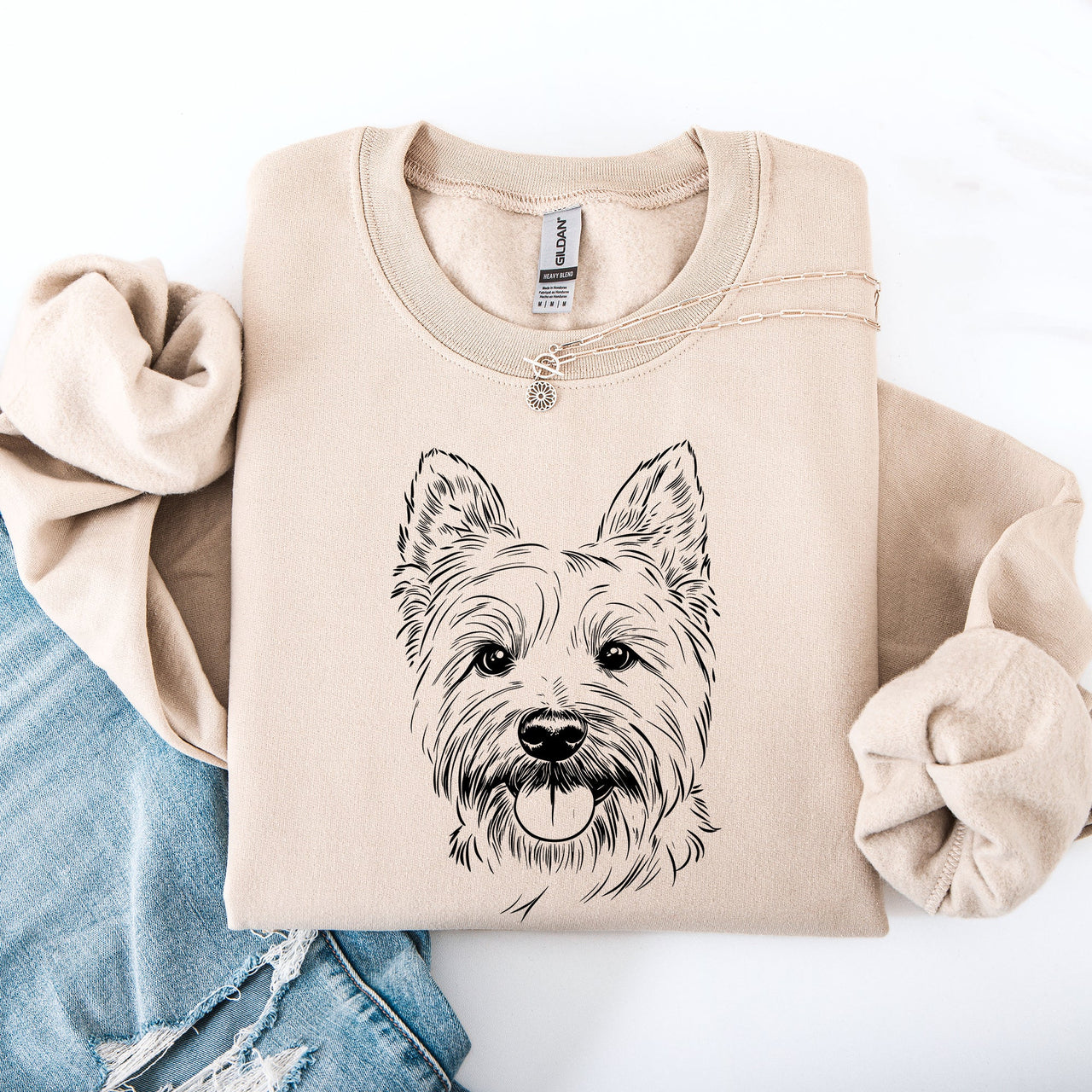 Westie West Highland White Terrier Dog Breed Pet Lover Illustration Graphic Art Sweatshirt