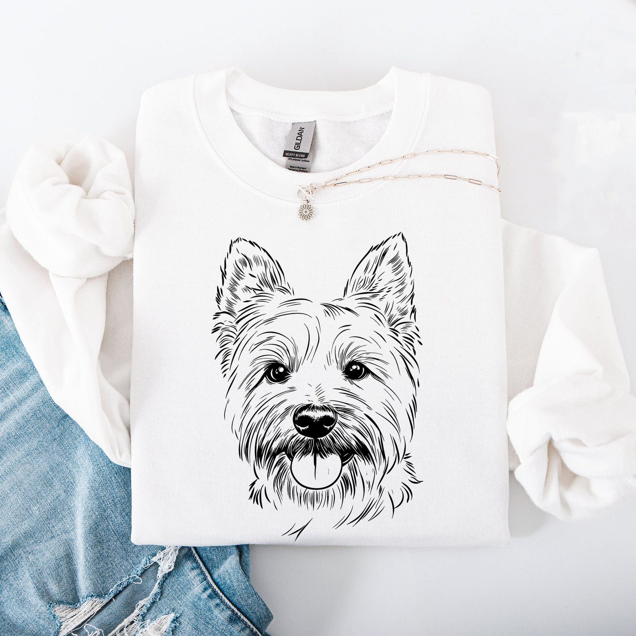 Westie West Highland White Terrier Dog Breed Pet Lover Illustration Graphic Art Sweatshirt