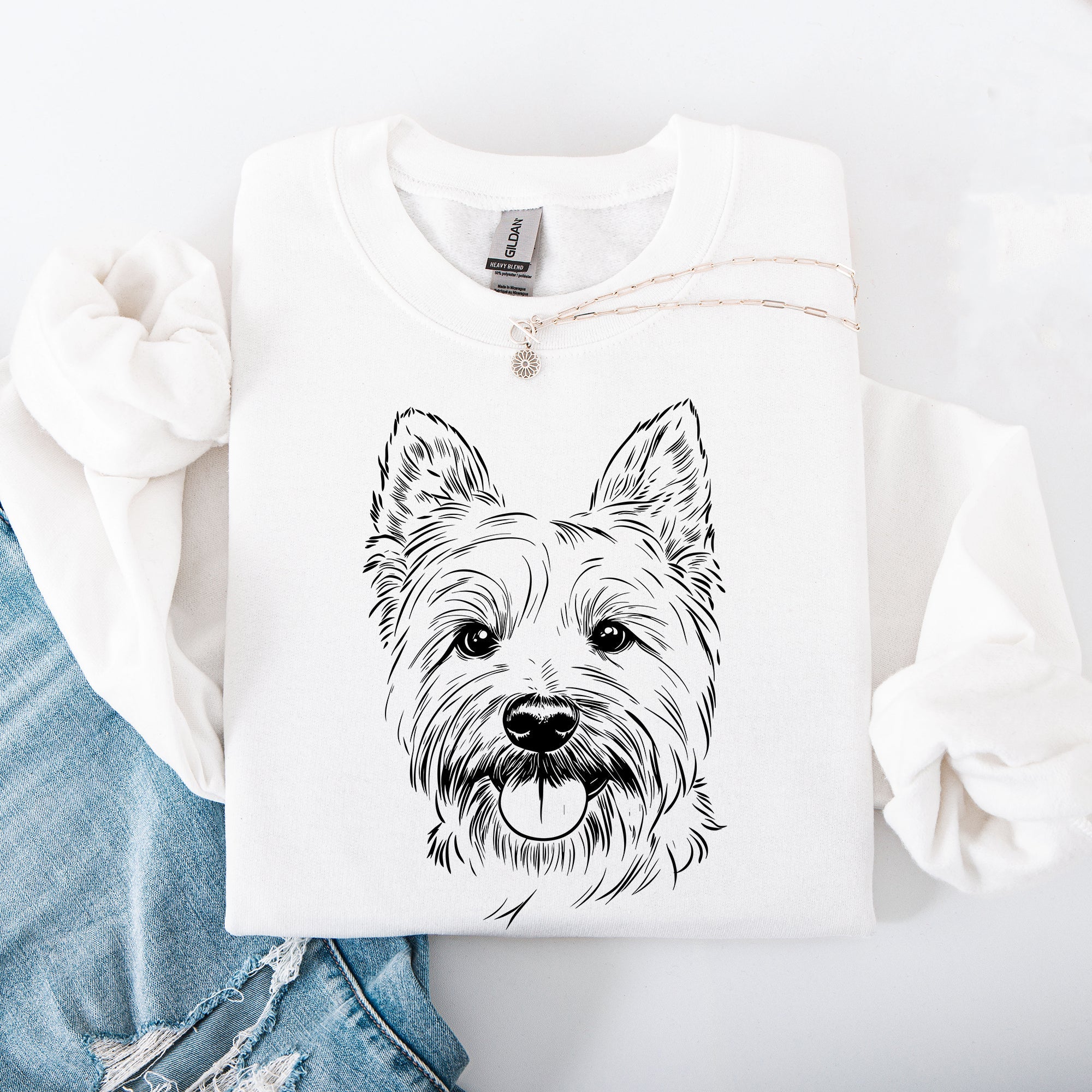 Westie West Highland White Terrier Dog Breed Pet Lover Illustration Graphic Art Sweatshirt