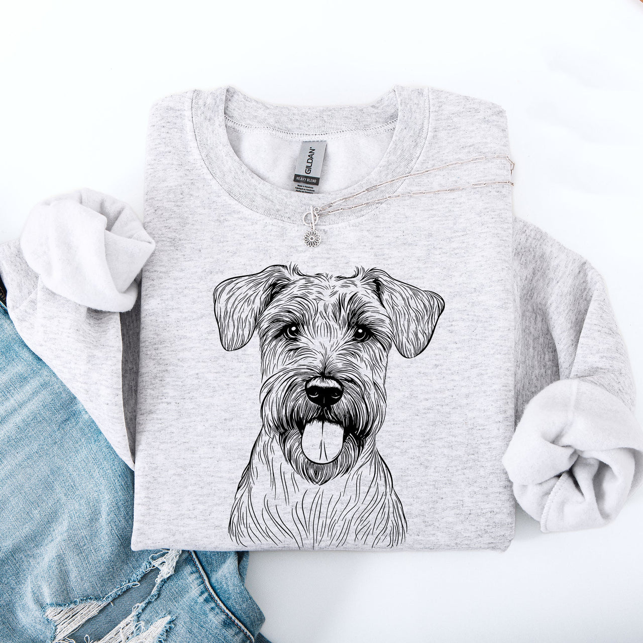 Wheaten Terrier Dog Breed Lover Portrait And Silhouette Artwork For Pet Parents And Dog Fans Sweatshirt