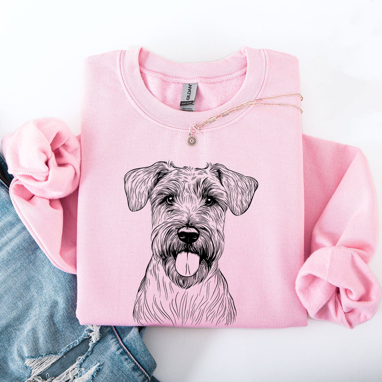 Wheaten Terrier Dog Breed Lover Portrait And Silhouette Artwork For Pet Parents And Dog Fans Sweatshirt