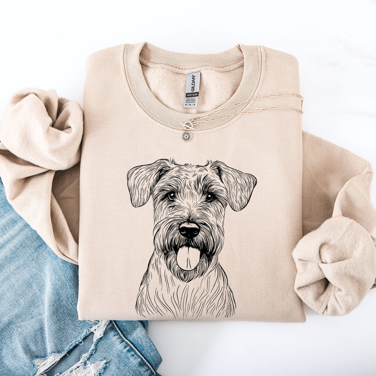 Wheaten Terrier Dog Breed Lover Portrait And Silhouette Artwork For Pet Parents And Dog Fans Sweatshirt