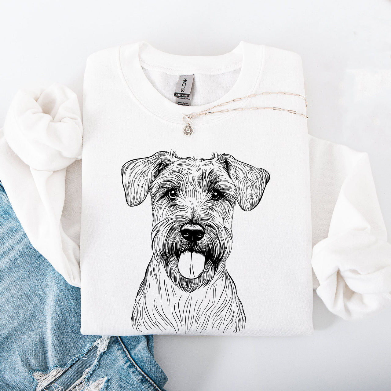 Wheaten Terrier Dog Breed Lover Portrait And Silhouette Artwork For Pet Parents And Dog Fans Sweatshirt
