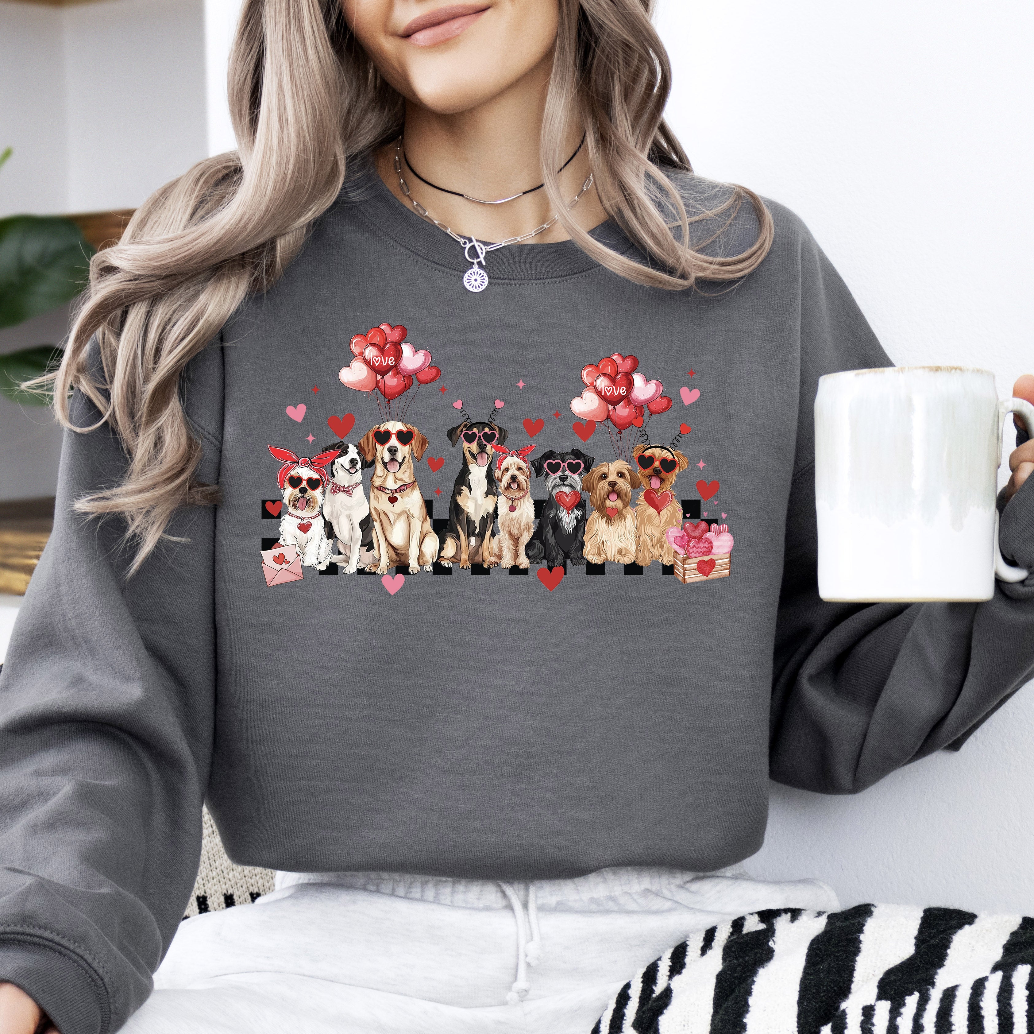 Valentine's Dogs Animal Lover Dog Breeds Valentine's Day Love For Dog Lovers Everywhere Sweatshirt