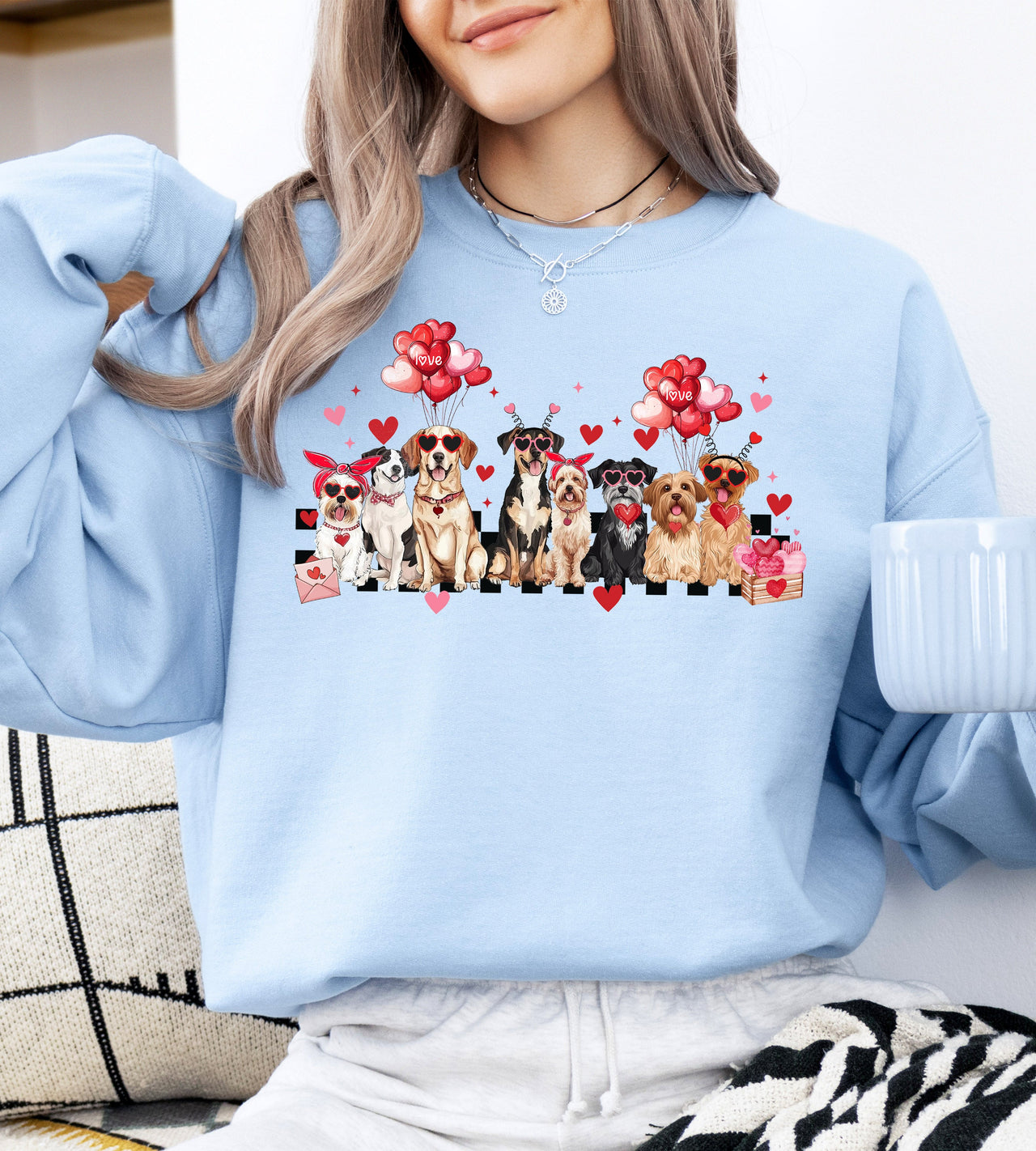 Valentine's Dogs Animal Lover Dog Breeds Valentine's Day Love For Dog Lovers Everywhere Sweatshirt