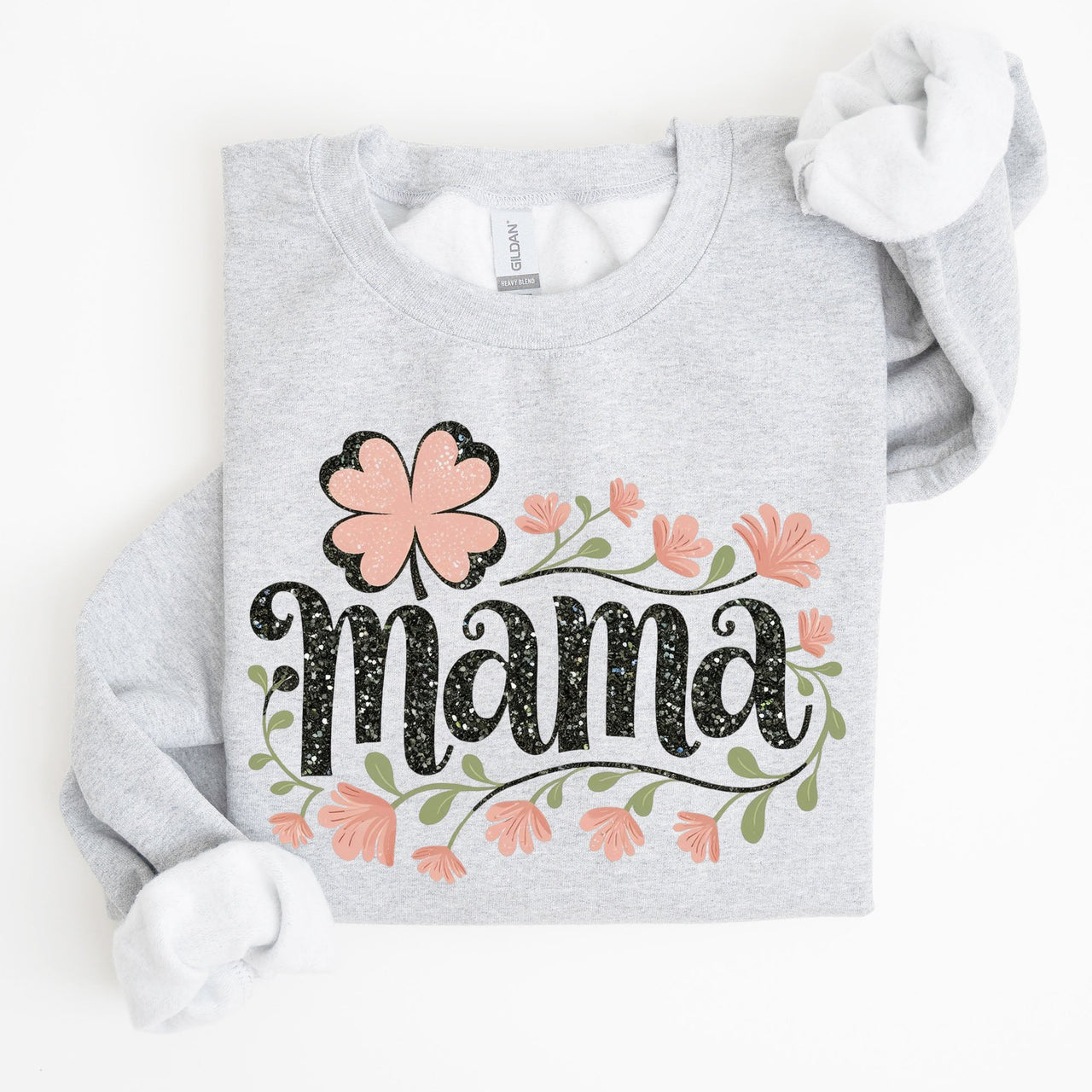 Floral Mama Shamrock Lucky Clover Irish Charm St Patrick's Day Festival Celebration Sweatshirt