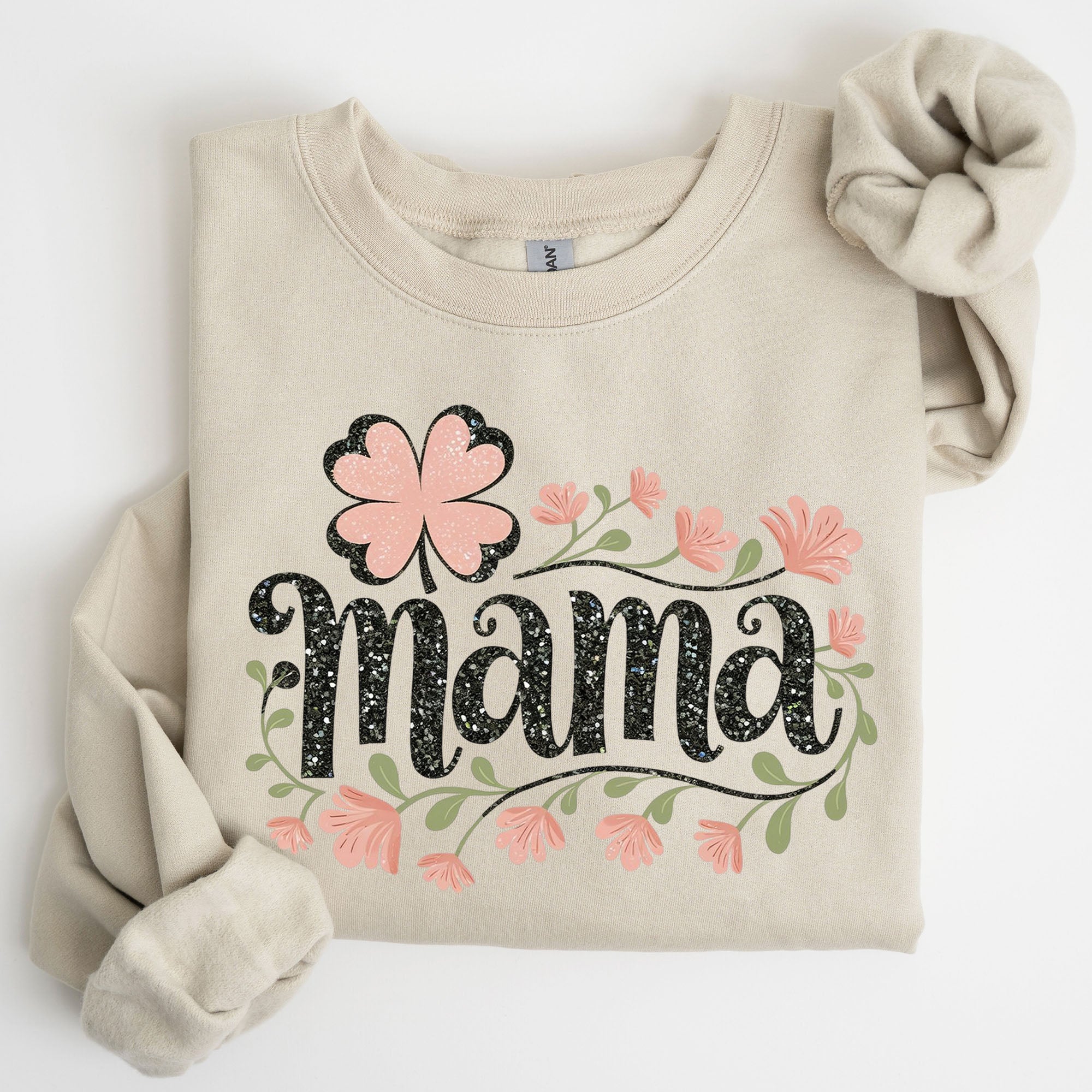Floral Mama Shamrock Lucky Clover Irish Charm St Patrick's Day Festival Celebration Sweatshirt
