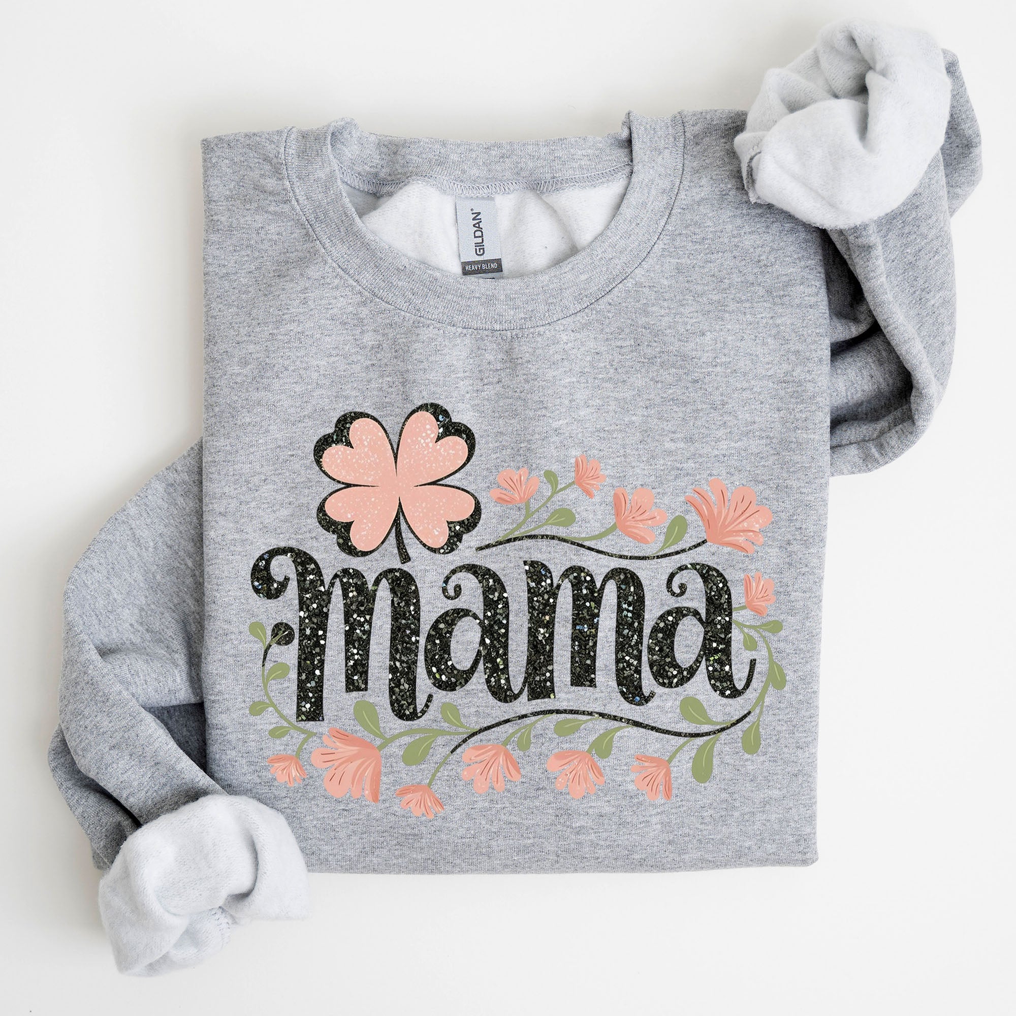 Floral Mama Shamrock Lucky Clover Irish Charm St Patrick's Day Festival Celebration Sweatshirt