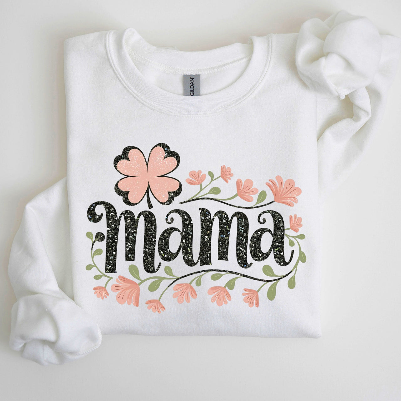Floral Mama Shamrock Lucky Clover Irish Charm St Patrick's Day Festival Celebration Sweatshirt