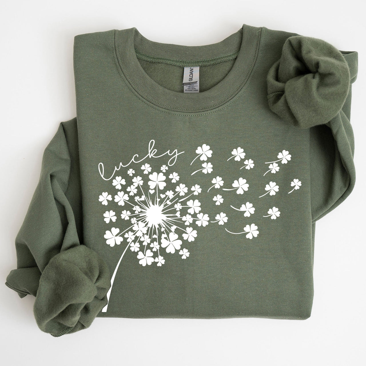 Lucky Dandelion, Clover, Irish, Lucky Charm, St. Patrick's Day Collection Sweatshirt