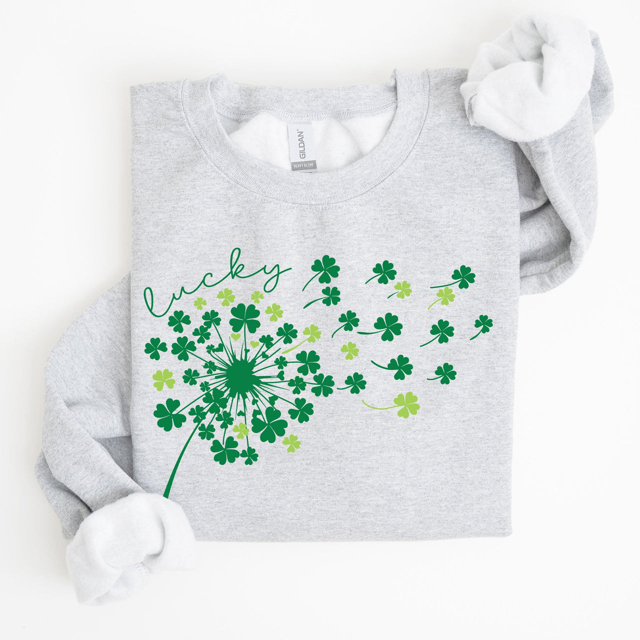 Lucky Dandelion, Clover, Irish, Lucky Charm, St. Patrick's Day Collection Sweatshirt