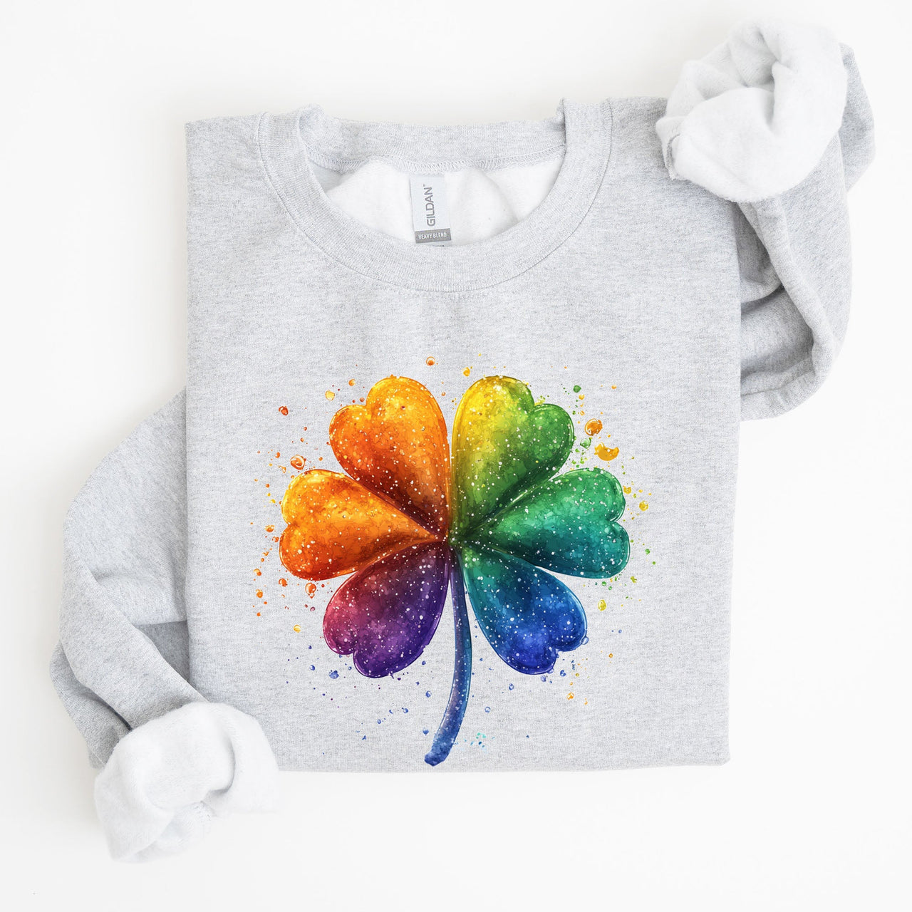 Watercolor Shamrock St Patrick's Day Clover Lucky Irish Lucky Charm Art Sweatshirt