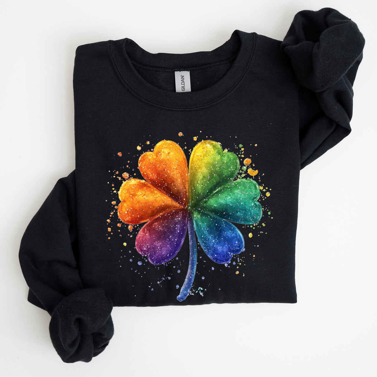 Watercolor Shamrock St Patrick's Day Clover Lucky Irish Lucky Charm Art Sweatshirt