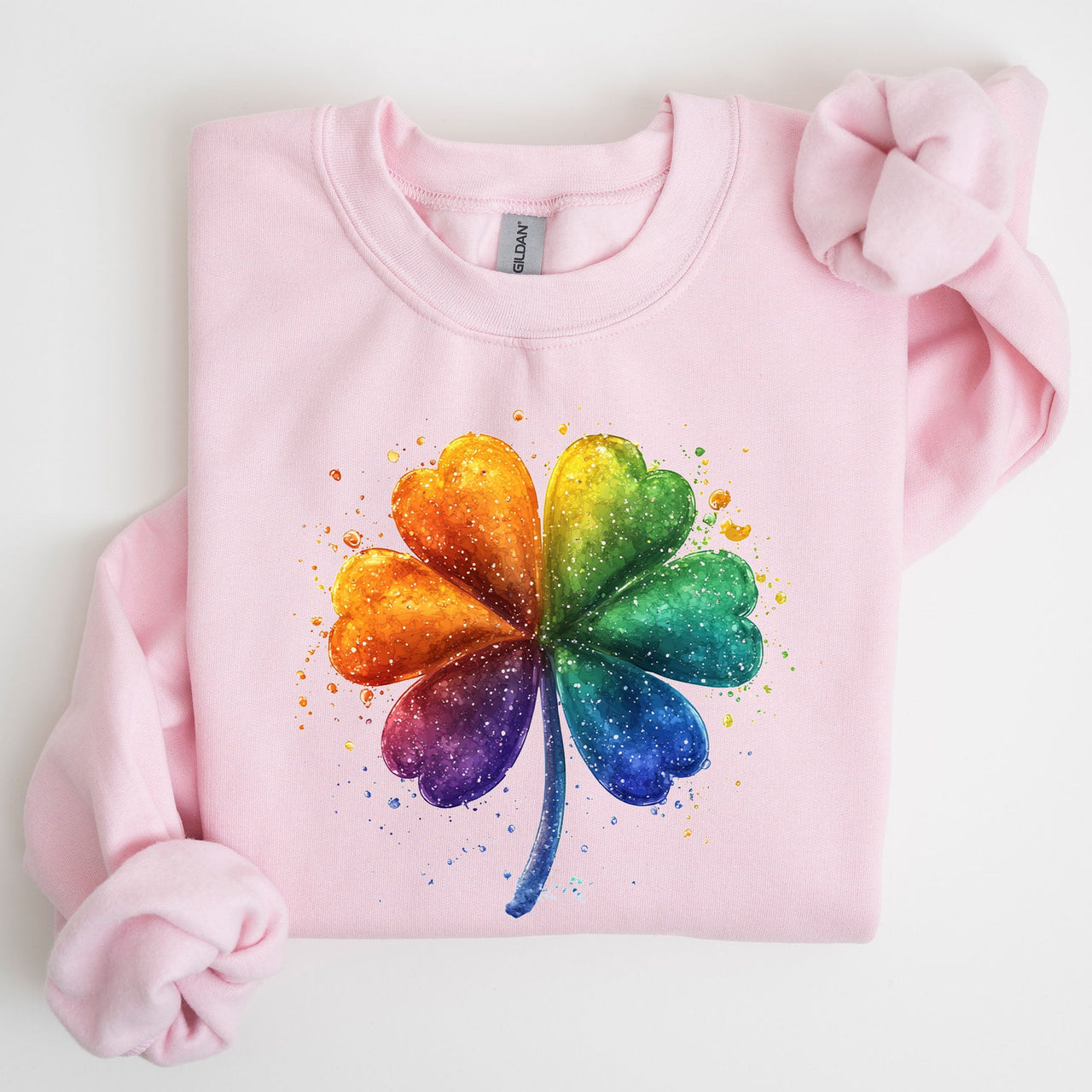 Watercolor Shamrock St Patrick's Day Clover Lucky Irish Lucky Charm Art Sweatshirt
