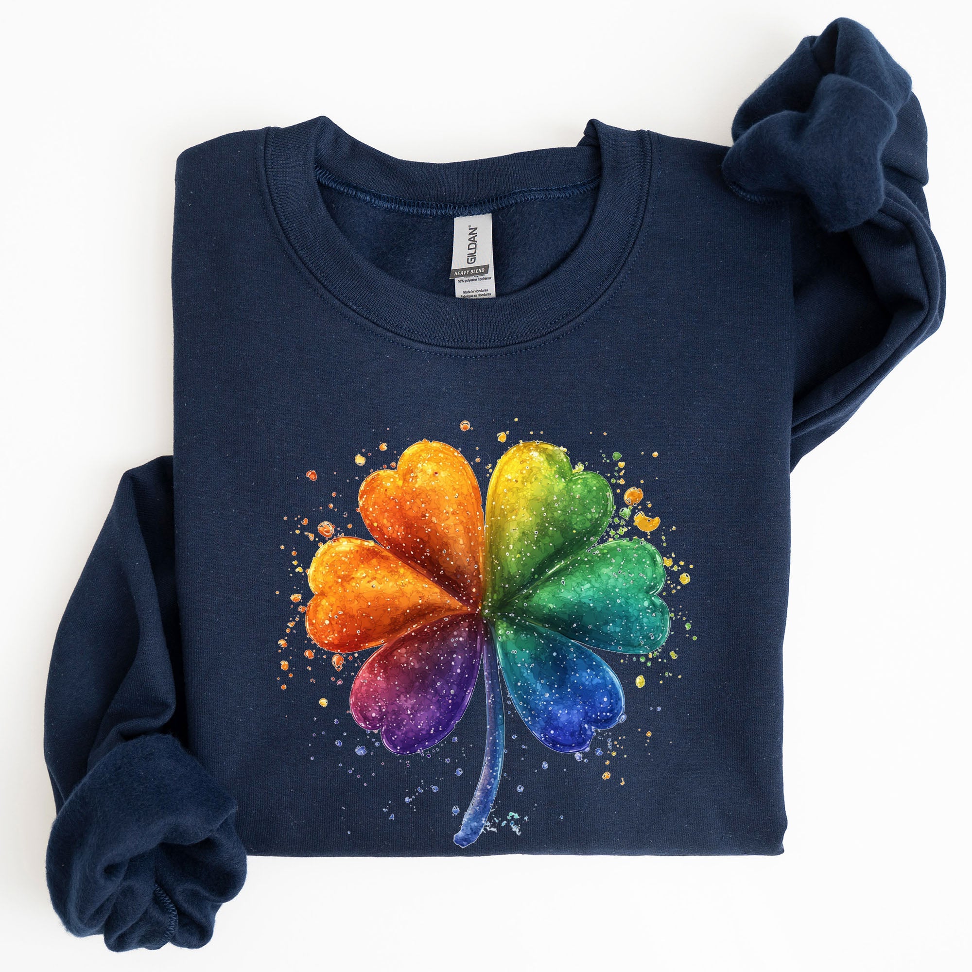 Watercolor Shamrock St Patrick's Day Clover Lucky Irish Lucky Charm Art Sweatshirt