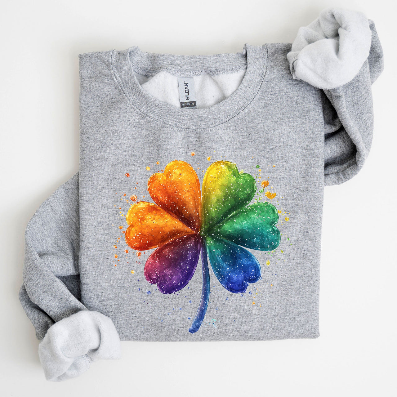 Watercolor Shamrock St Patrick's Day Clover Lucky Irish Lucky Charm Art Sweatshirt