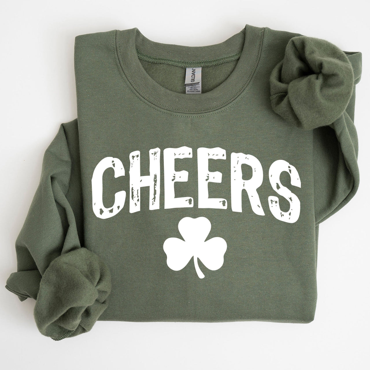 Cheers Shamrock Clover Lucky Retro Irish Lucky Charm St Patrick's Day Sweatshirt