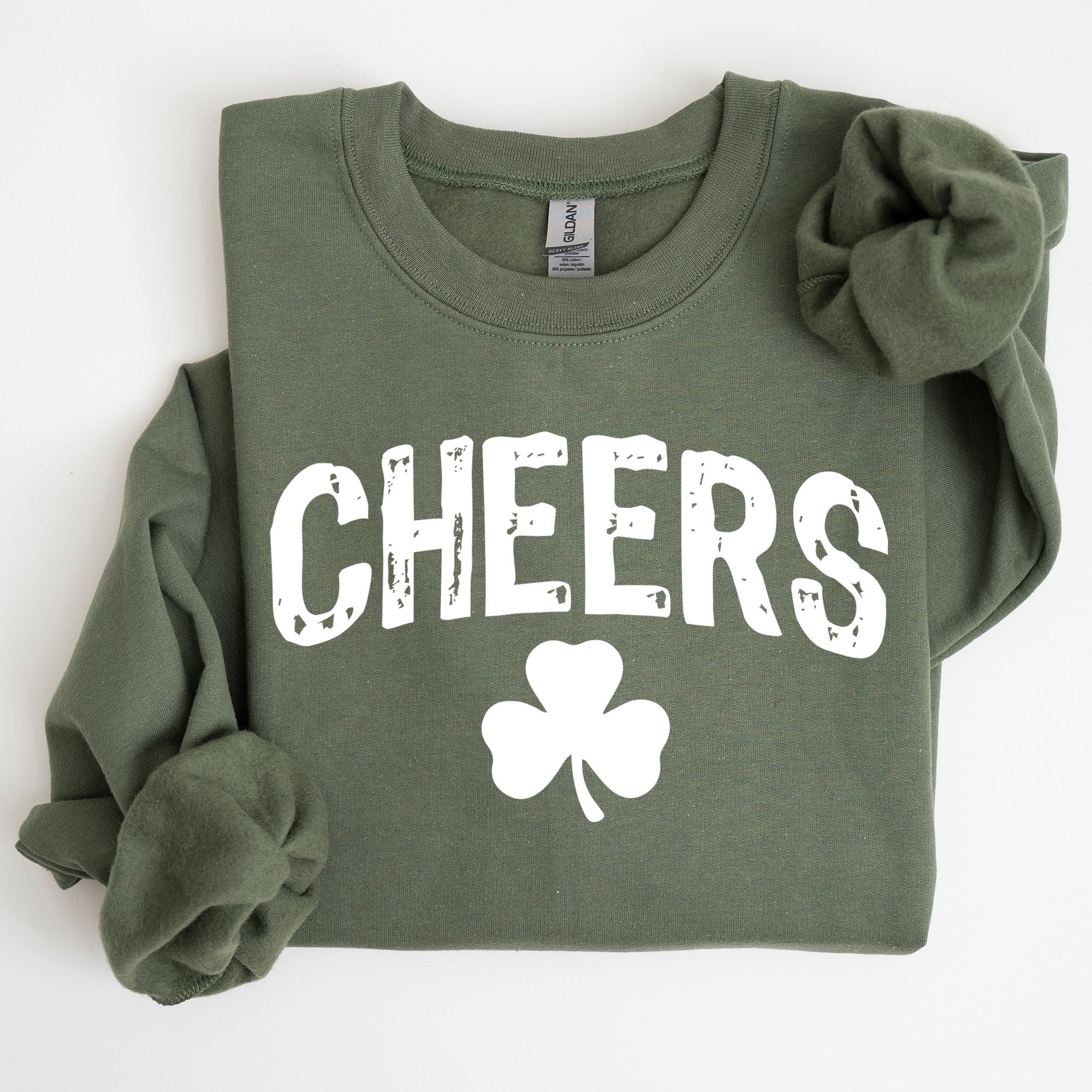 Cheers Shamrock Clover Lucky Retro Irish Lucky Charm St Patrick's Day Sweatshirt