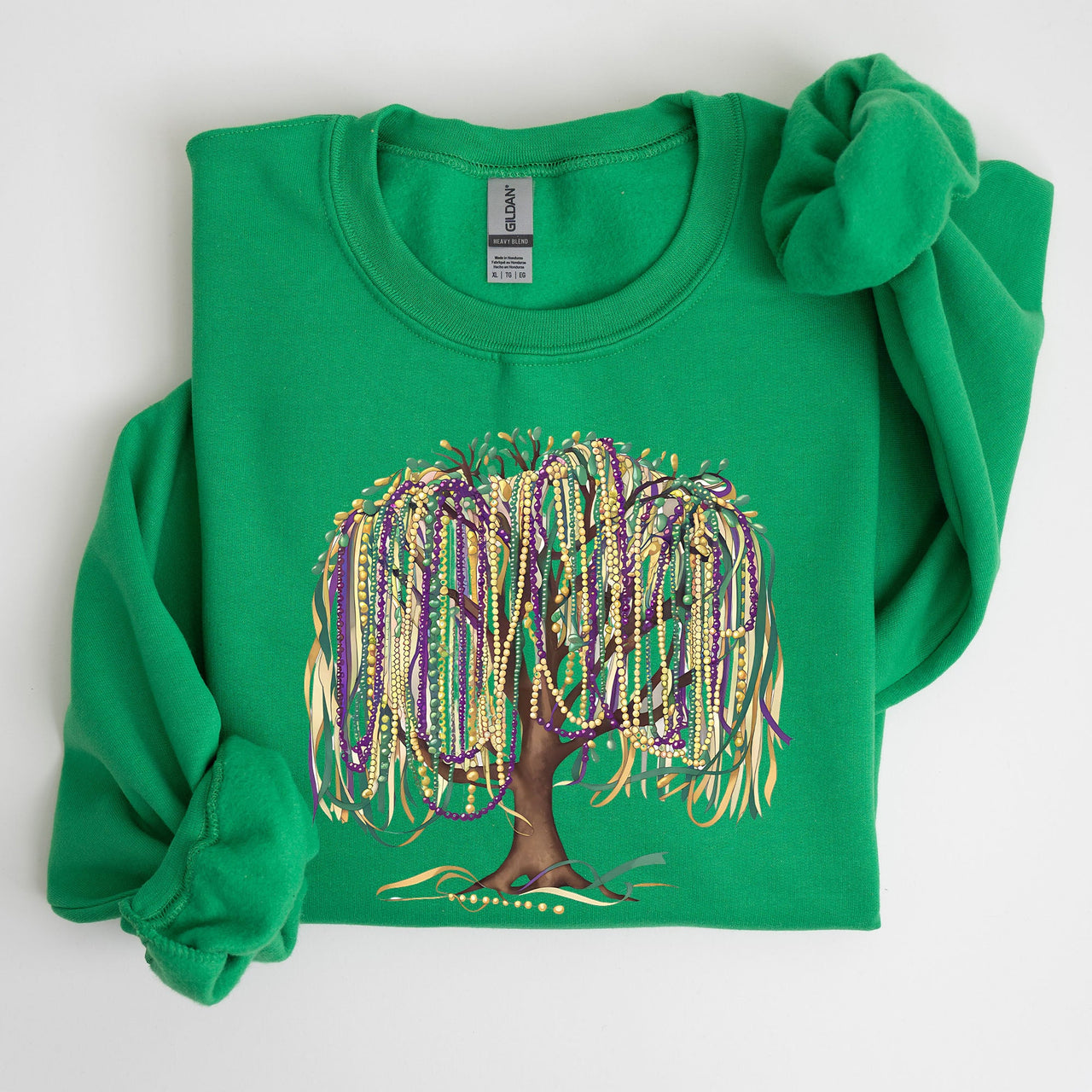 Bead Tree Mardi Gras Coquette Carnival Fleur de Lis Fat Tuesday Parade Sweatshirt