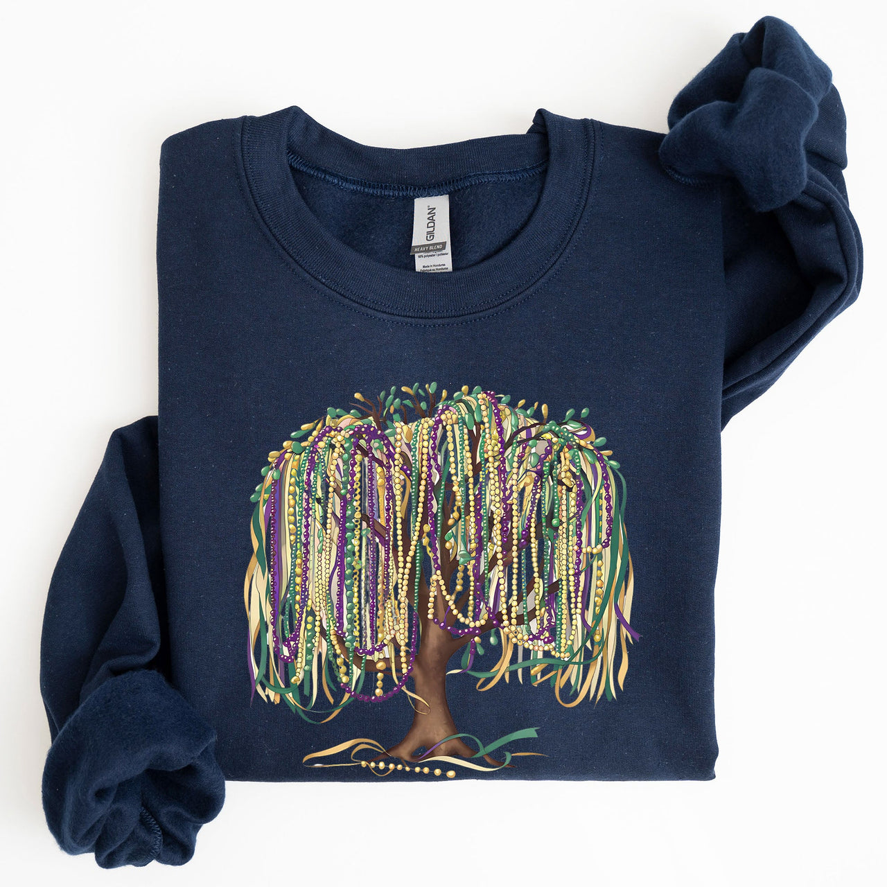 Bead Tree Mardi Gras Coquette Carnival Fleur de Lis Fat Tuesday Parade Sweatshirt