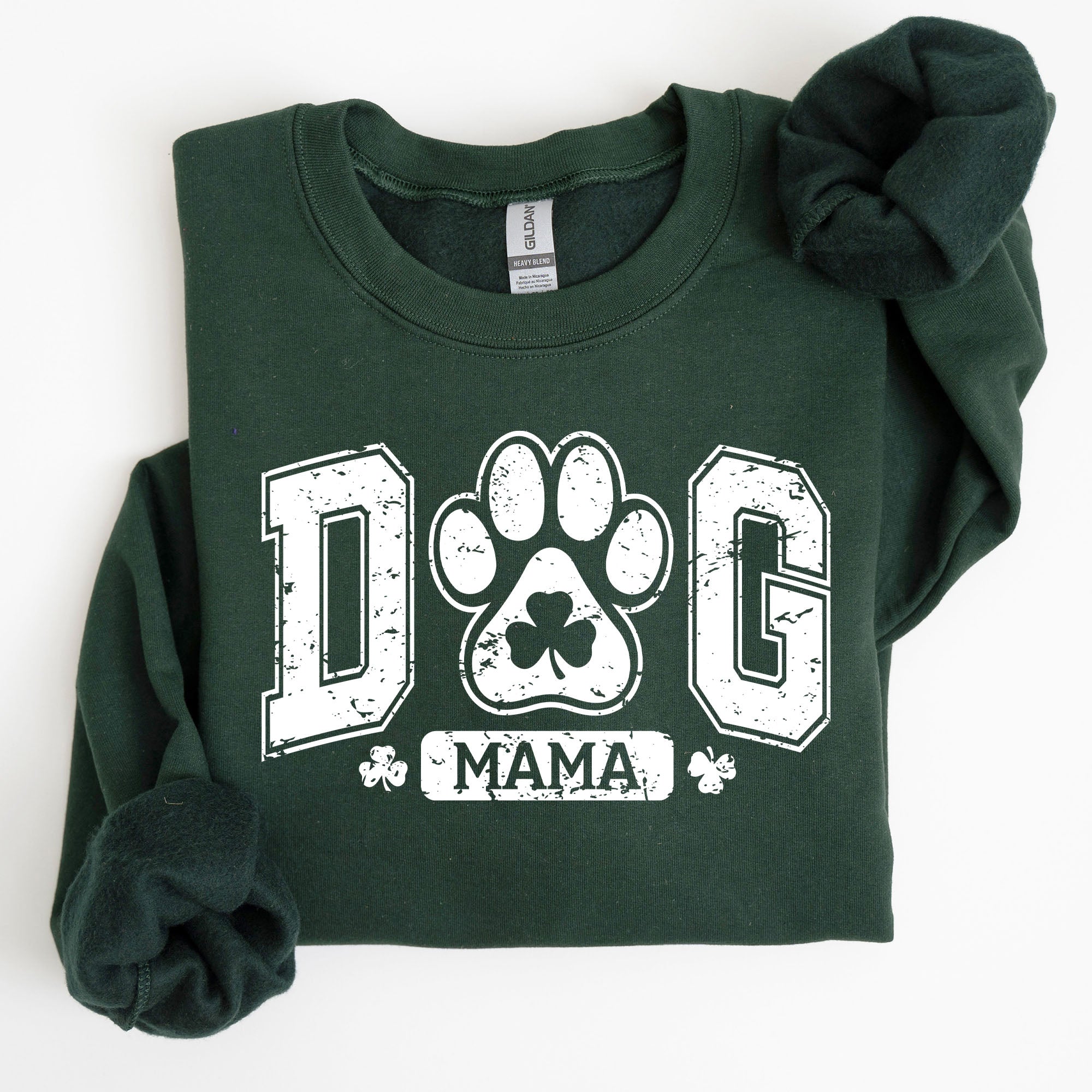 Dog Mama Coquette Bow Shamrock Clover Irish Lucky Lucky Charm St Patrick's Day Sweatshirt