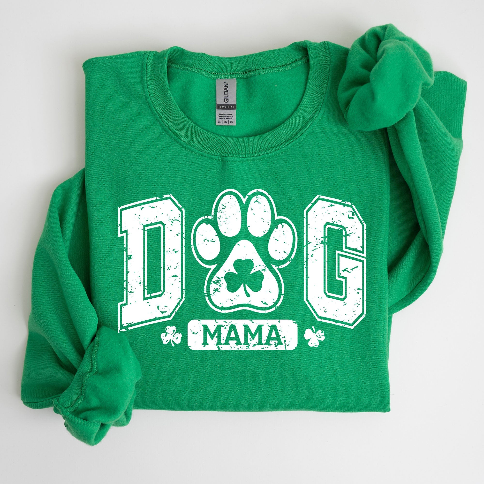 Dog Mama Coquette Bow Shamrock Clover Irish Lucky Lucky Charm St Patrick's Day Sweatshirt