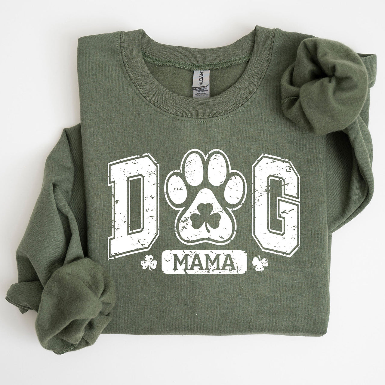 Dog Mama Coquette Bow Shamrock Clover Irish Lucky Lucky Charm St Patrick's Day Sweatshirt
