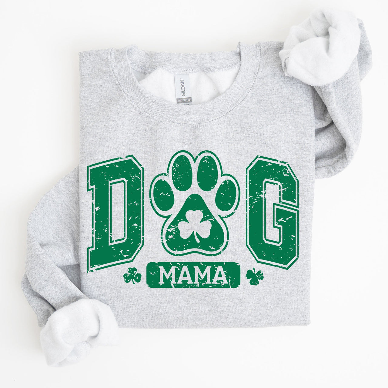 Dog Mama Coquette Bow Shamrock Clover Irish Lucky Lucky Charm St Patrick's Day Sweatshirt