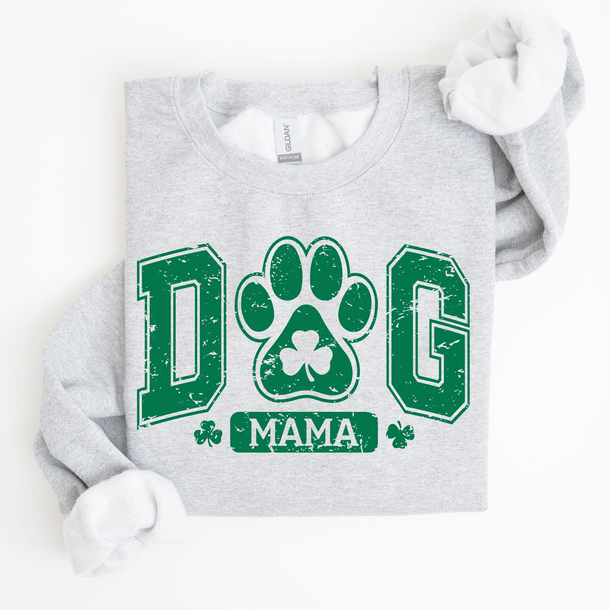 Dog Mama Coquette Bow Shamrock Clover Irish Lucky Lucky Charm St Patrick's Day Sweatshirt