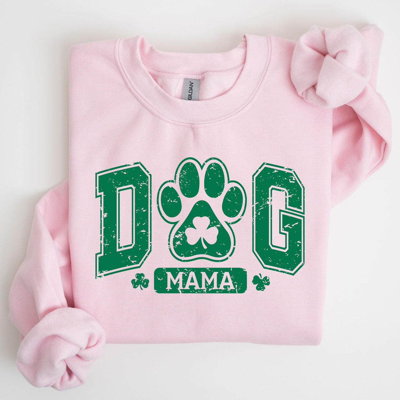 Dog Mama Coquette Bow Shamrock Clover Irish Lucky Lucky Charm St Patrick's Day Sweatshirt