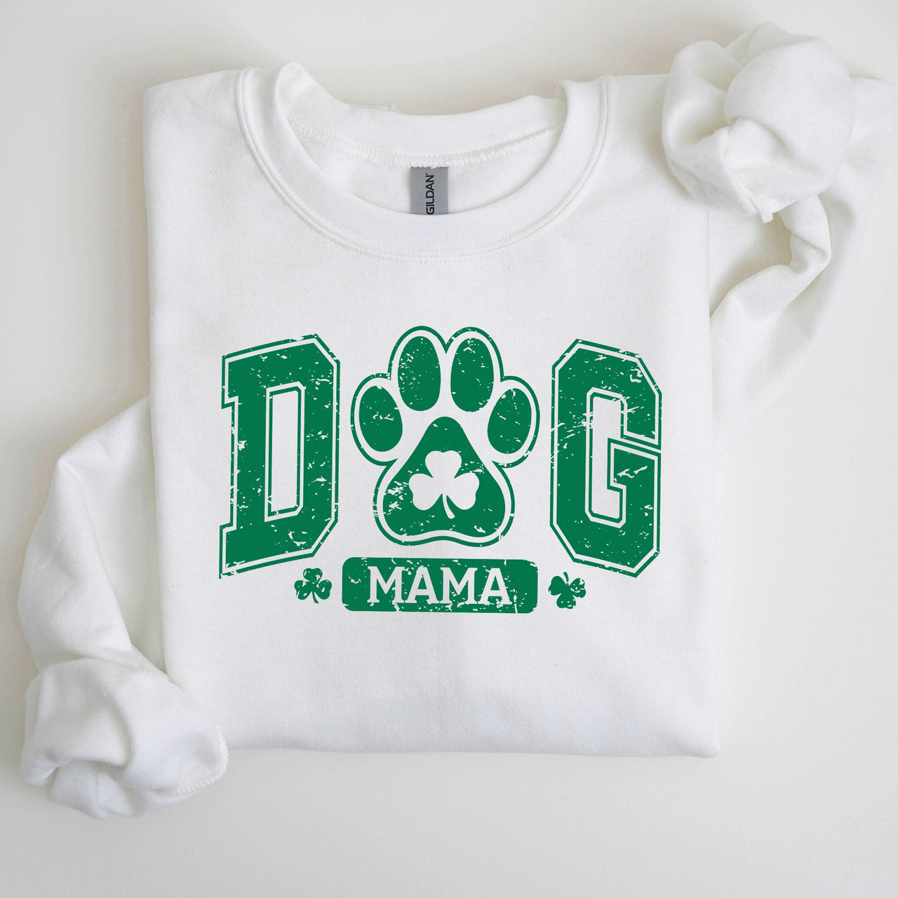 Dog Mama Coquette Bow Shamrock Clover Irish Lucky Lucky Charm St Patrick's Day Sweatshirt