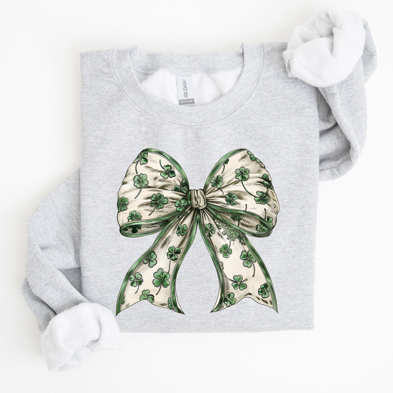 St Paddy's Day Coquette Bow Shamrock Clover Irish Lucky Lucky Charm St Patrick's Day Sweatshirt