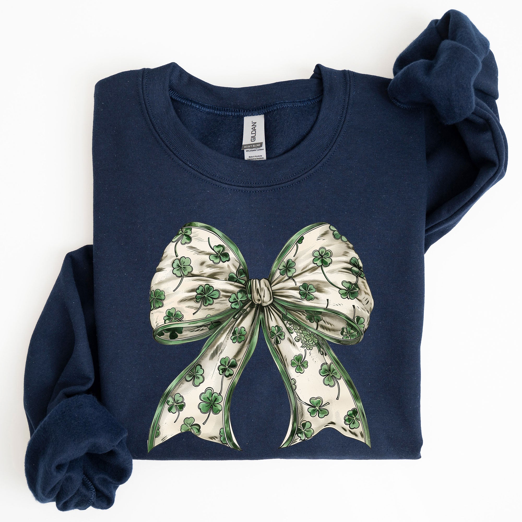 St Paddy's Day Coquette Bow Shamrock Clover Irish Lucky Lucky Charm St Patrick's Day Sweatshirt
