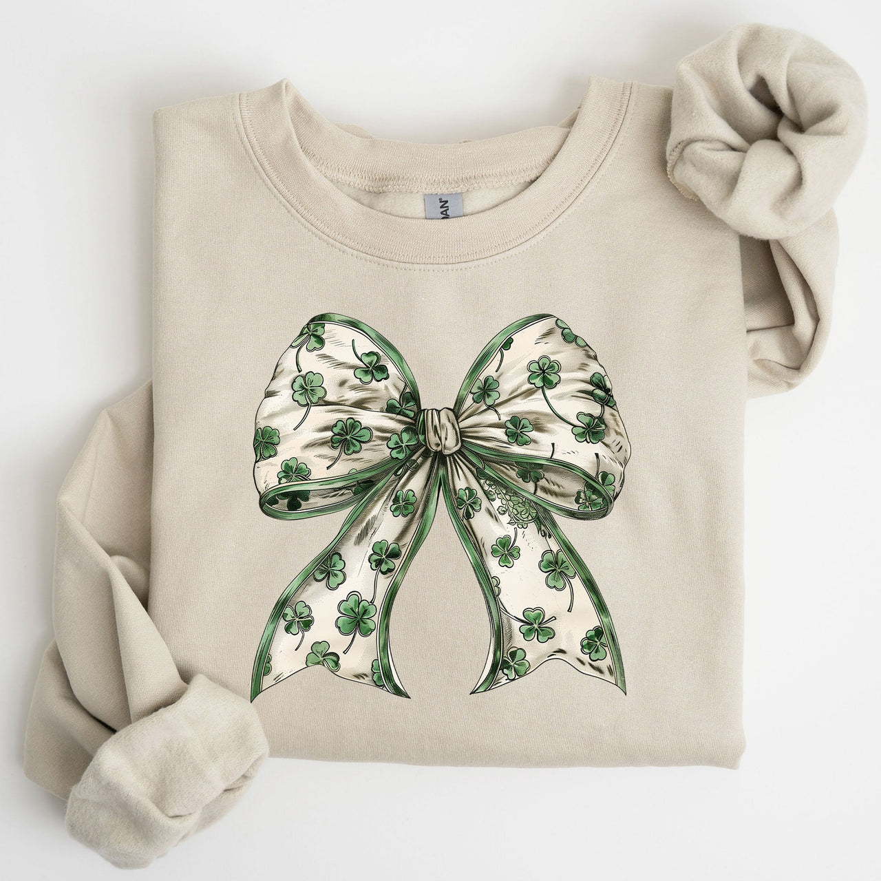St Paddy's Day Coquette Bow Shamrock Clover Irish Lucky Lucky Charm St Patrick's Day Sweatshirt