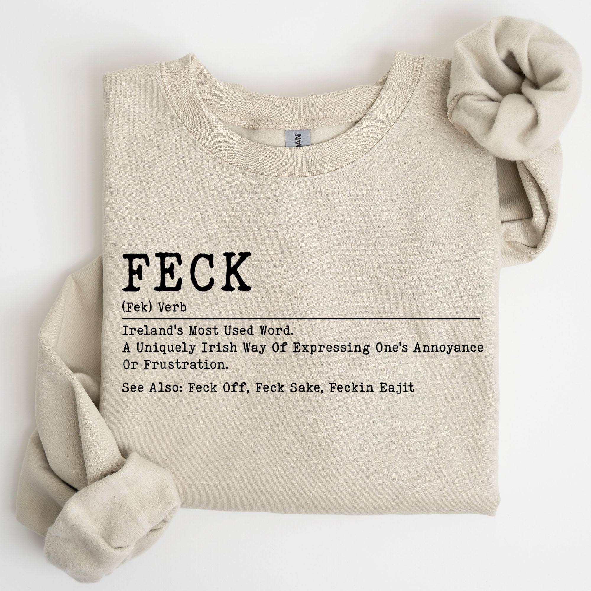 Feck Definition Irish Luck St Patrick's Day Clover Shamrock Lucky Charm Celebration Sweatshirt