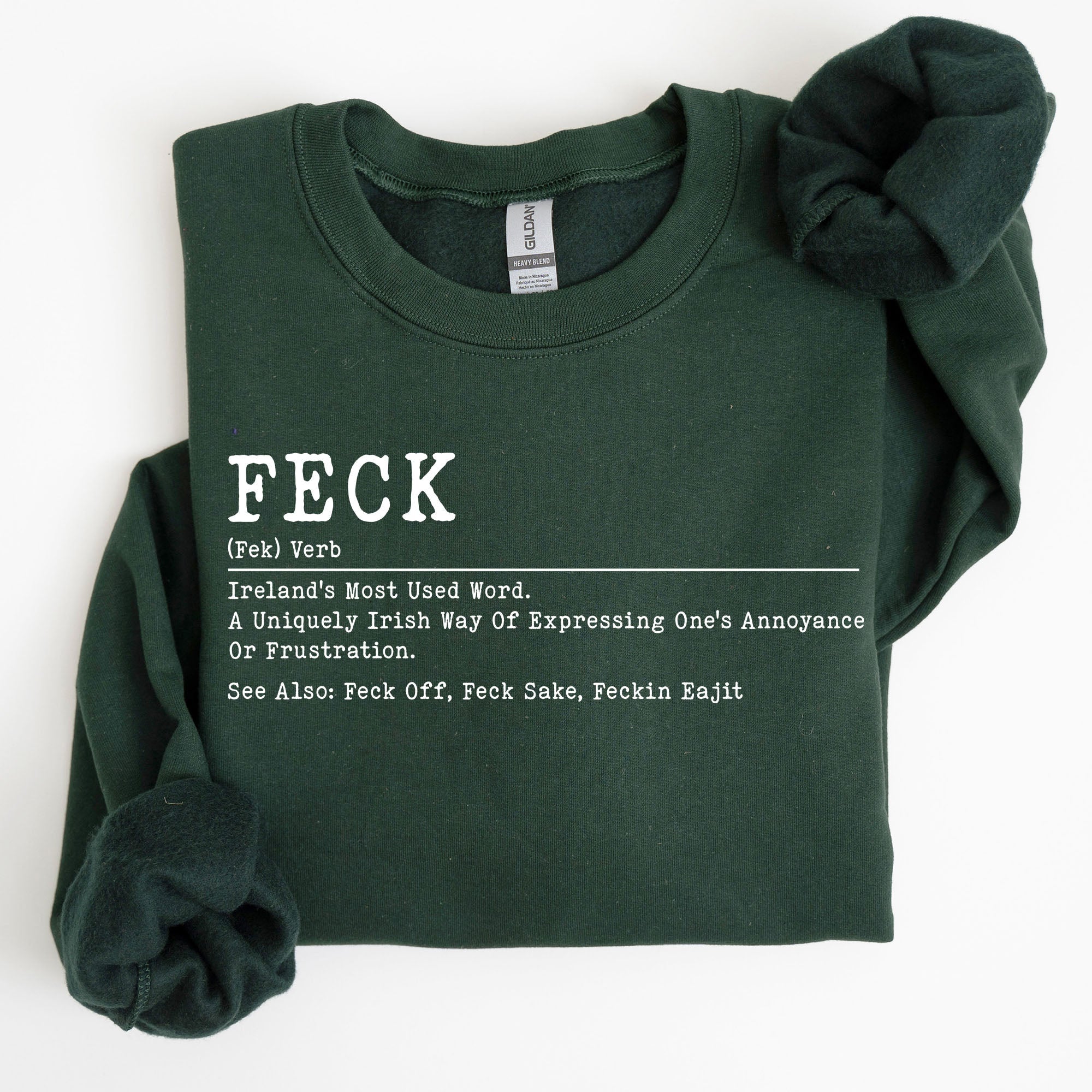 Feck Definition Irish Luck St Patrick's Day Clover Shamrock Lucky Charm Celebration Sweatshirt