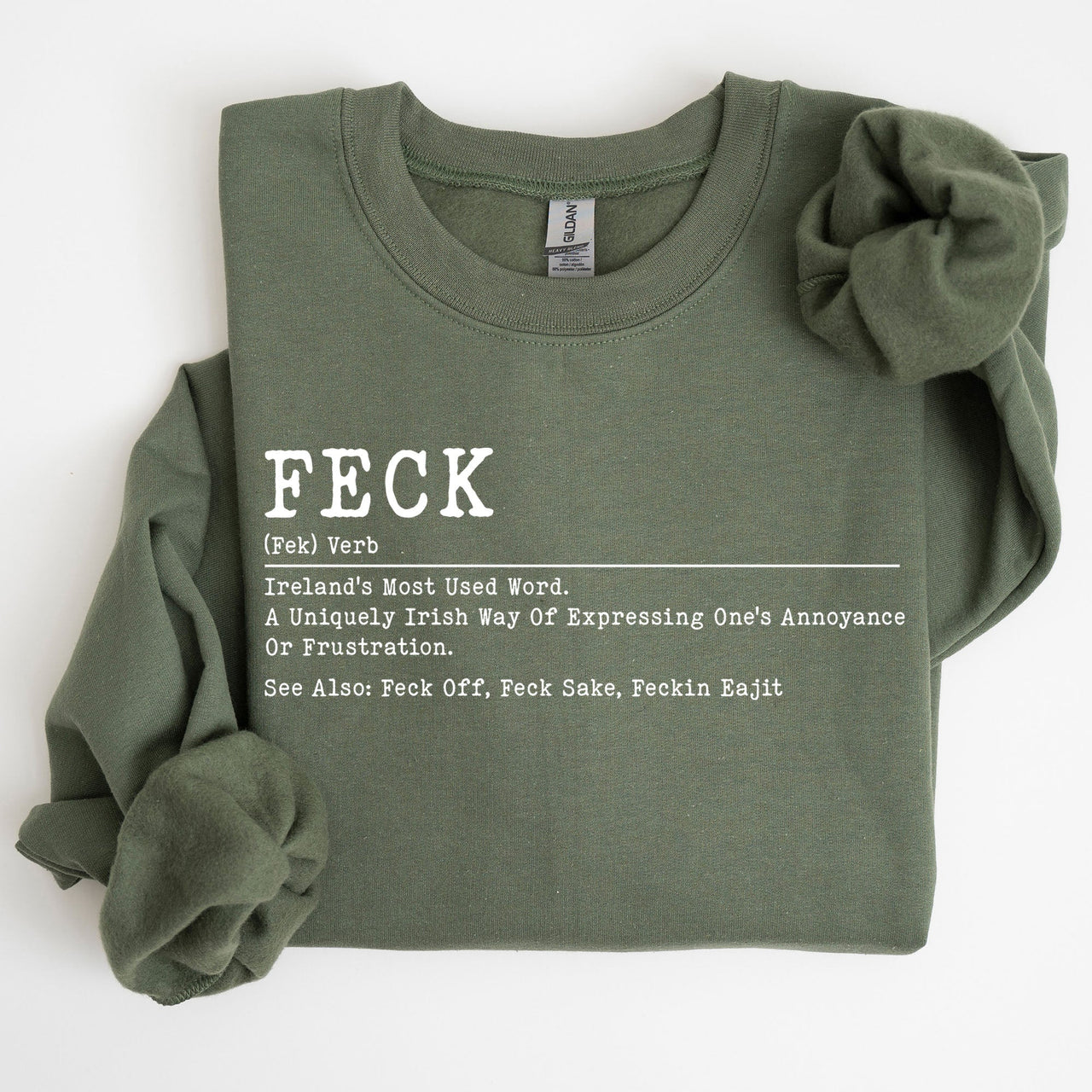 Feck Definition Irish Luck St Patrick's Day Clover Shamrock Lucky Charm Celebration Sweatshirt