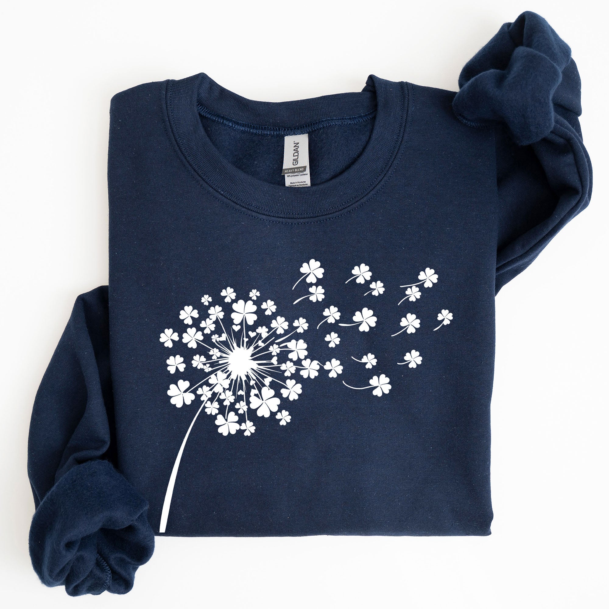 Dandelion St Patrick's Day Coquette Bow Clover Shamrock Lucky Irish Lucky Charm Sweatshirt