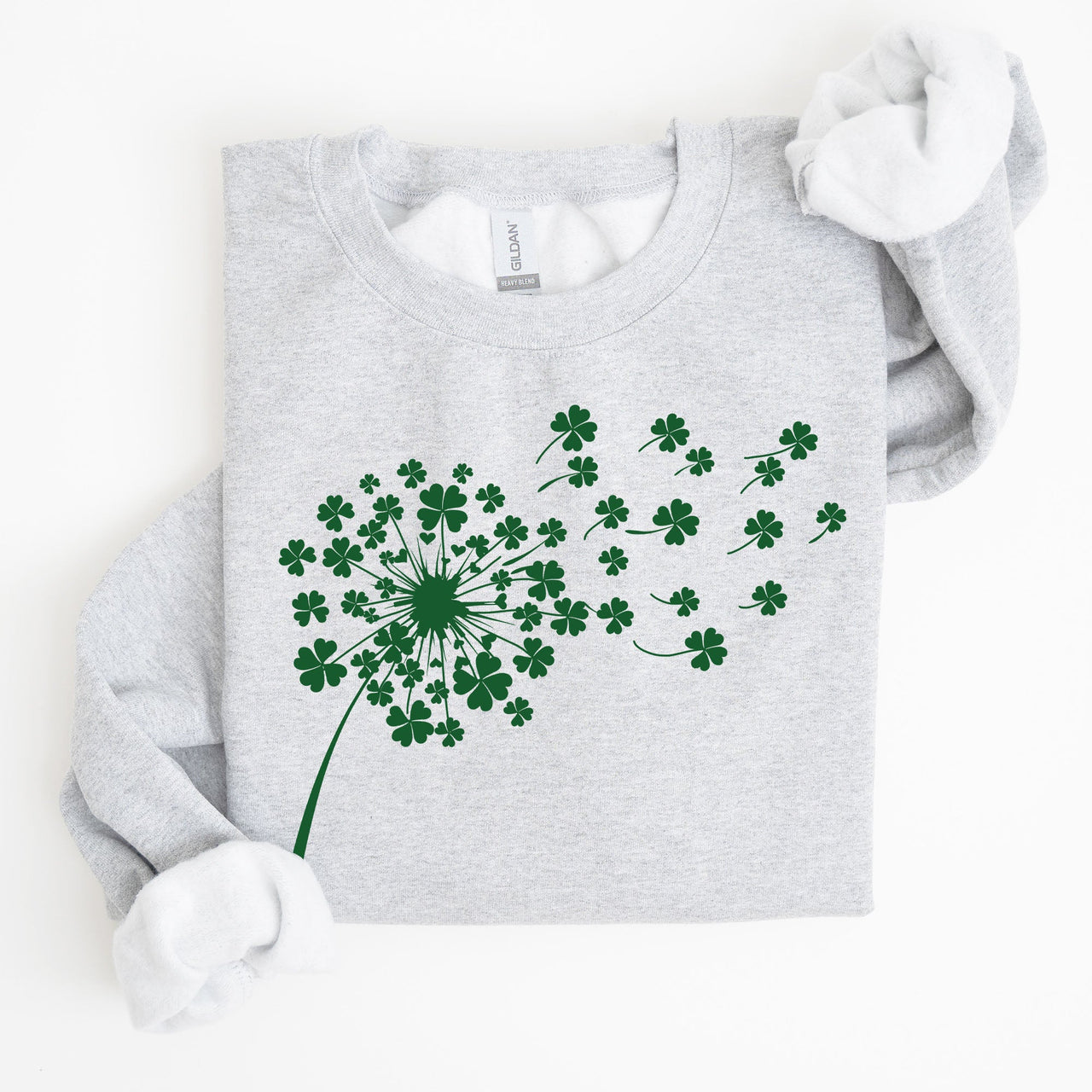 Dandelion St Patrick's Day Coquette Bow Clover Shamrock Lucky Irish Lucky Charm Sweatshirt