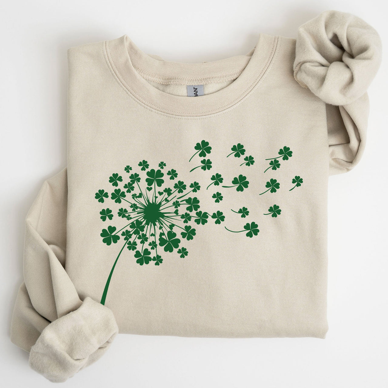 Dandelion St Patrick's Day Coquette Bow Clover Shamrock Lucky Irish Lucky Charm Sweatshirt
