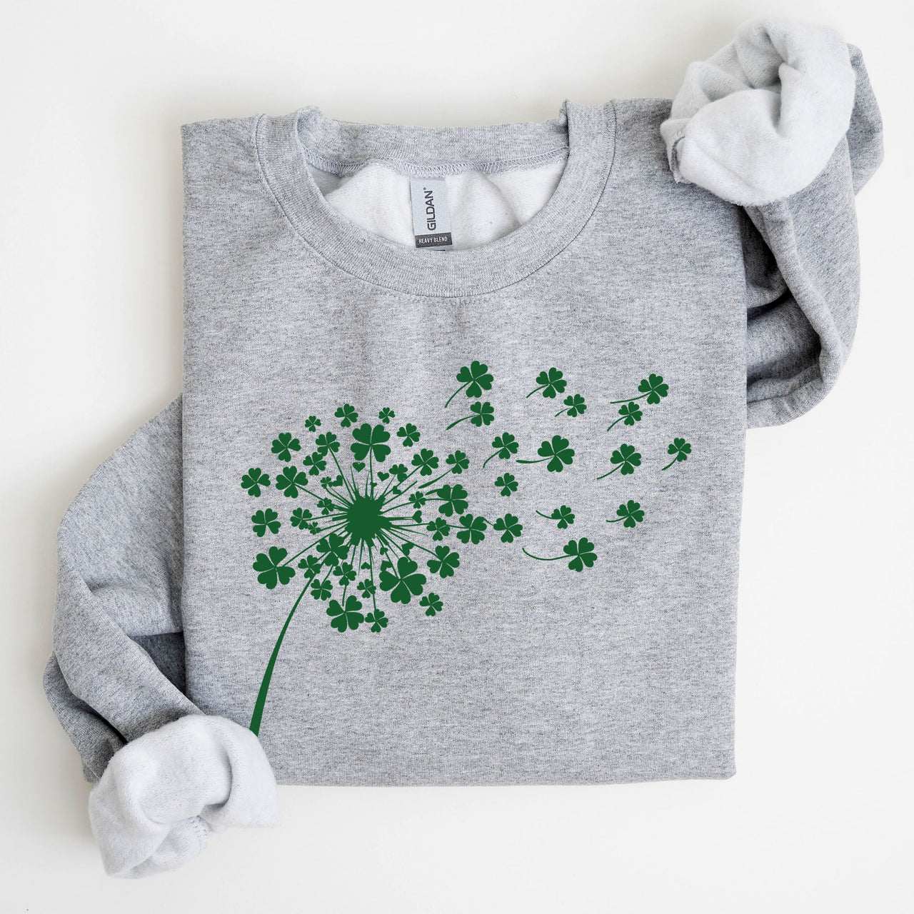 Dandelion St Patrick's Day Coquette Bow Clover Shamrock Lucky Irish Lucky Charm Sweatshirt