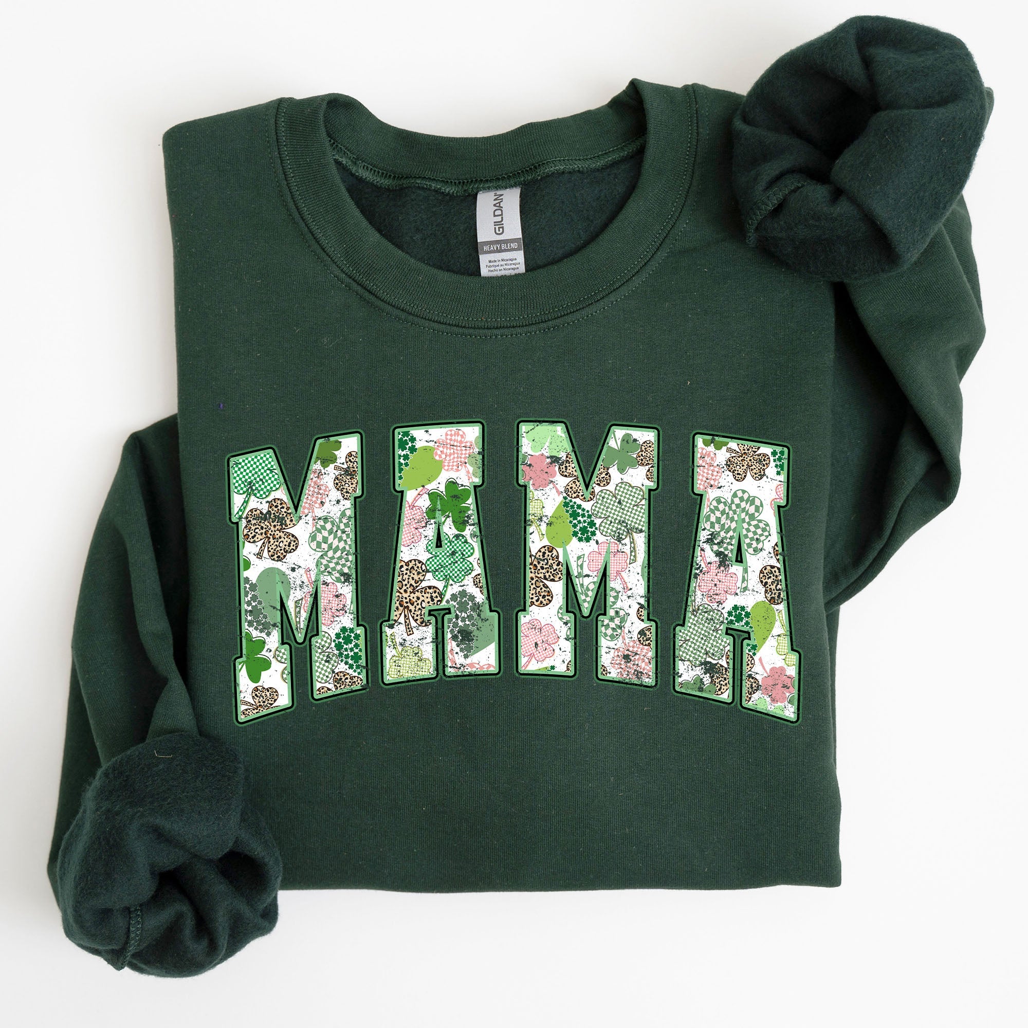 Classic Mama Vintage St Patrick's Day Clover Shamrock Lucky Irish Lucky Charm Sweatshirt