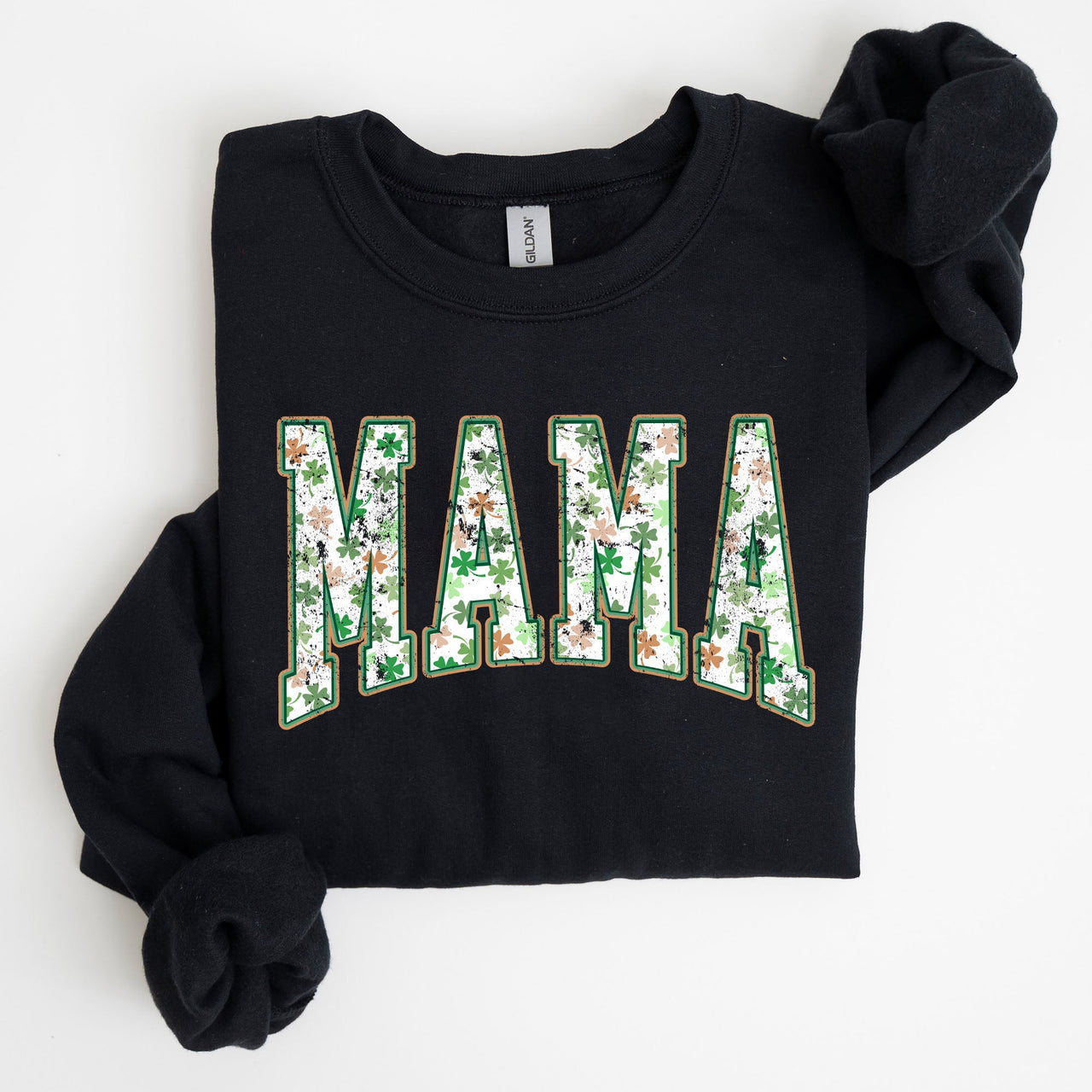 Mama Retro Cozy St. Paddy's Day Clover Shamrock Lucky Irish Lucky Charm Sweatshirt