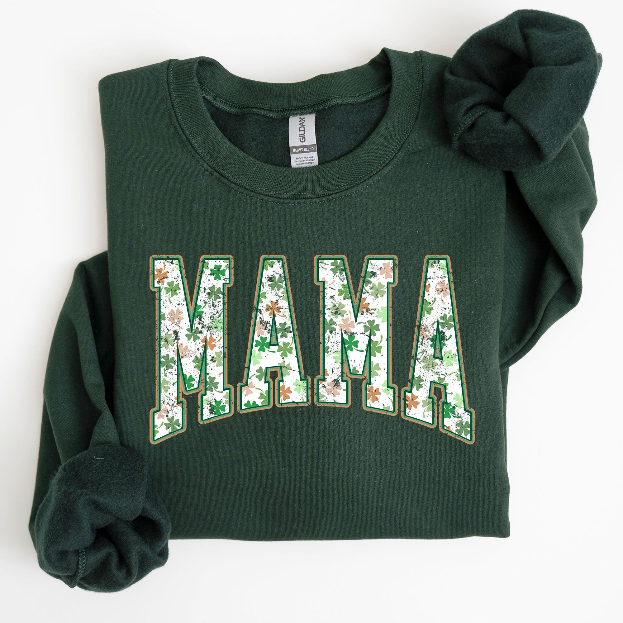 Mama Retro Cozy St. Paddy's Day Clover Shamrock Lucky Irish Lucky Charm Sweatshirt