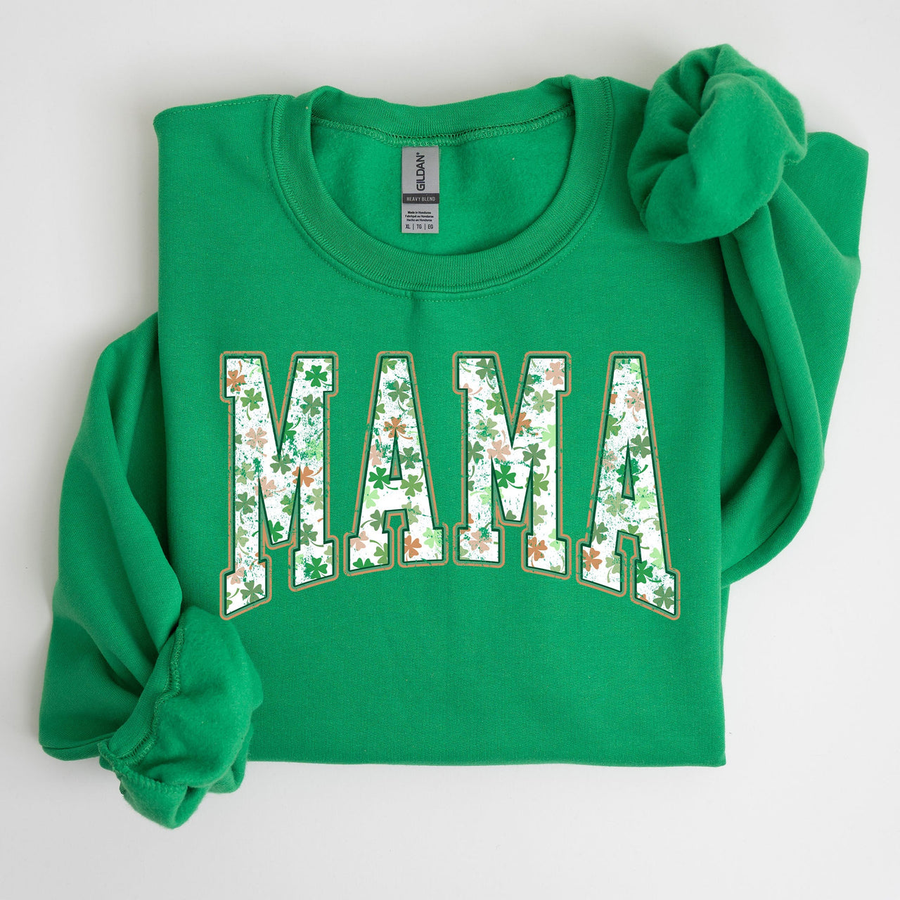 Mama Retro Cozy St. Paddy's Day Clover Shamrock Lucky Irish Lucky Charm Sweatshirt