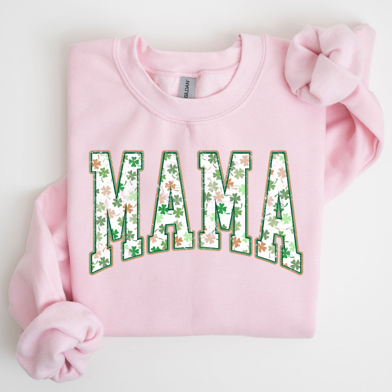 Mama Retro Cozy St. Paddy's Day Clover Shamrock Lucky Irish Lucky Charm Sweatshirt